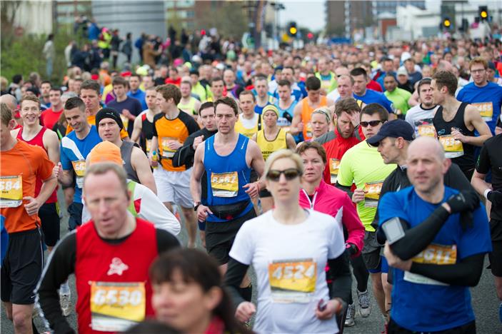 Manchester Marathon running crowd
